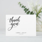 Persoonlijke kalligrafie trouwkaart bedankje bedankkaart (Staand voorkant)