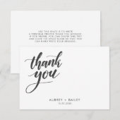 Persoonlijke kalligrafie trouwkaart bedankje bedankkaart (Voorkant / Achterkant)