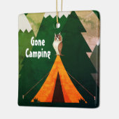 Persoonlijke kamping ~Tent and Owl Kerstmis Keramisch Ornament (Links)