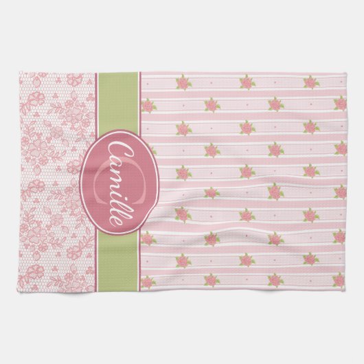 Persoonlijke kant en Engelse tuin Theedoek (Horizontaal)