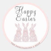 Persoonlijke Kanten Konijn Pasen Stickers (Voorkant)