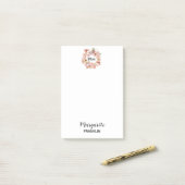Persoonlijke Kantoor Roze Boho Florals Post-it® Notes (Op bureau)