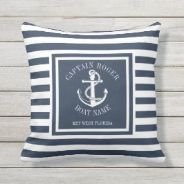 Persoonlijke Kapitein Navy Blauwe Zeeanker Uit Buitenkussen
