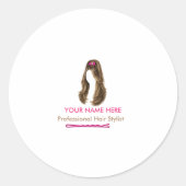 Persoonlijke kapper ronde sticker (Voorkant)