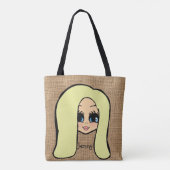 Persoonlijke kapperstas Caricatuur blondine Tote Bag (Achterkant)