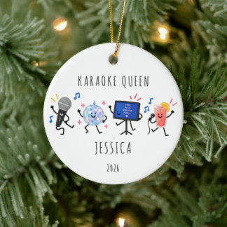 Persoonlijke Karaoke Koningin Kerst Ornament