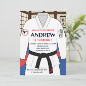 Persoonlijke Karate verjaardagsfeestje Kaart (Staand voorkant)