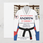 Persoonlijke Karate verjaardagsfeestje Kaart (Voorkant / Achterkant)