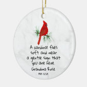 Persoonlijke Kardinaal Zeggende Herdenking Keramisch Ornament (Links)