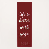 Persoonlijke kastanjebruine yogamat. Dikte 1/4 dui Yogamat (Voorkant)