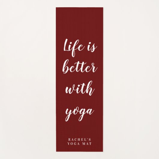 Persoonlijke kastanjebruine yogamat. Dikte 1/4 dui Yogamat (Voorkant)