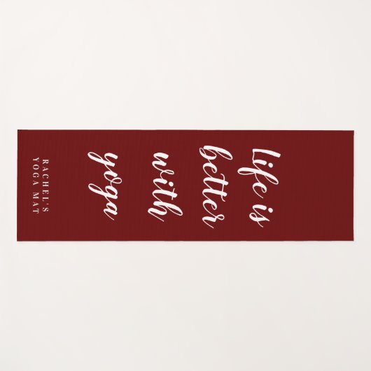 Persoonlijke kastanjebruine yogamat. Dikte 1/4 dui Yogamat (Voorkant (horizontaal))