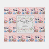 Persoonlijke Kat Babydeken | Aangepaste Geboorte Fleece Deken (Voorkant (Horizontaal))
