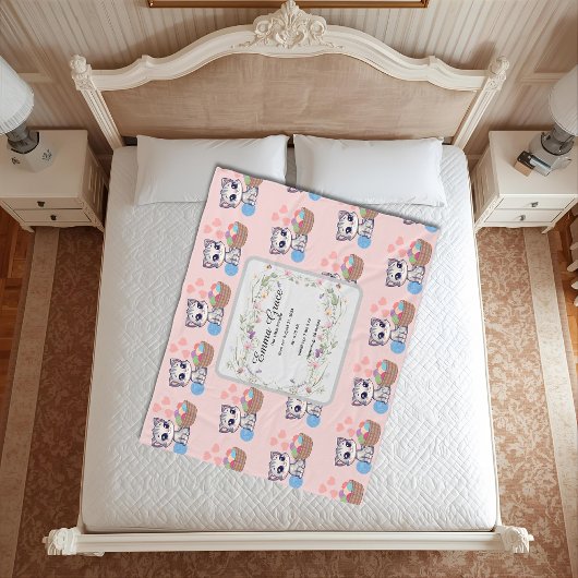 Persoonlijke Kat Babydeken | Aangepaste Geboorte Fleece Deken