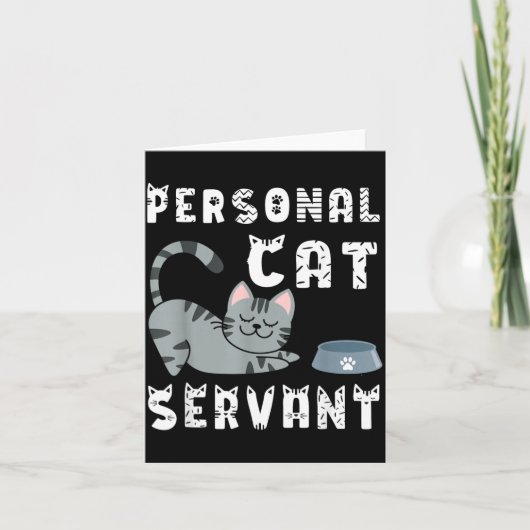 Persoonlijke kat bediende grappige kat kaart (Voorkant)