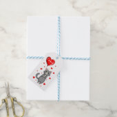 Persoonlijke kat cadeaubandje met naam cadeaulabel (Met Touw)