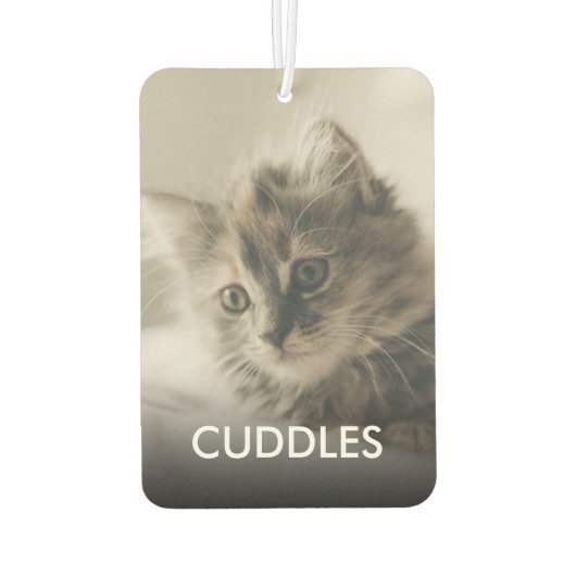 Persoonlijke kat Dog toont foto en naam Luchtverfrisser (Achterkant)