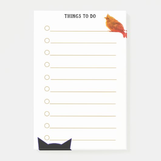 Persoonlijke kat- en vogelactiviteiten post-it® notes (Voorkant)