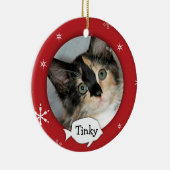 Persoonlijke kat/foto-feestdag keramisch ornament (Rechts)