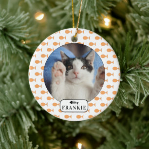 Persoonlijke kat Goudvis huisdier foto Keramisch Ornament