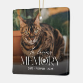 Persoonlijke kat-herdenkingsfoto Kerstboomornament Keramisch Ornament (Links)