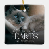 Persoonlijke kat-herdenkingsfoto Kerstboomornament Keramisch Ornament (Voorkant)