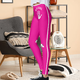 Persoonlijke kat huisdier hete roze witte strepen  leggings