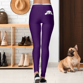 Persoonlijke kat huisdier paarse witte strepen cad leggings