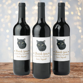 Persoonlijke kat huwelijksfeest wijn etiket