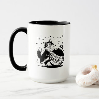 Persoonlijke kat Kerstmug Mok