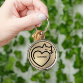 Persoonlijke kat Love Gold Black Logo Sleutelhanger (Hand)