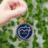 Persoonlijke kat Love White Logo Sleutelhanger (Hand)
