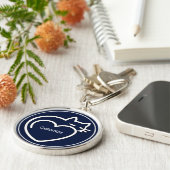Persoonlijke kat Love White Logo Sleutelhanger (Zijkant)