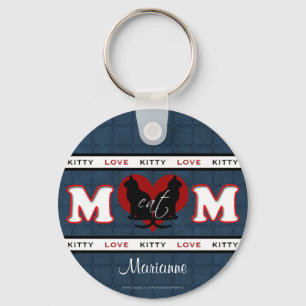 Persoonlijke kat mam Kat Love Sleutelhanger
