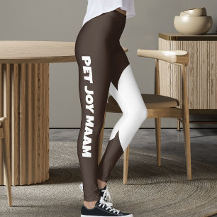 Persoonlijke kat mama espresso bruin zwart tekst leggings