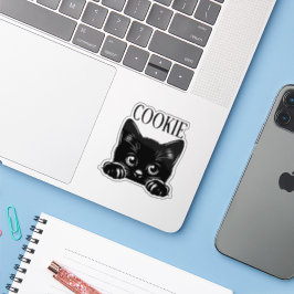 Persoonlijke kat met een schattige blik sticker