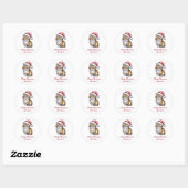 Persoonlijke kat met kerstmuts Kerstmis Ronde Sticker (Vel)
