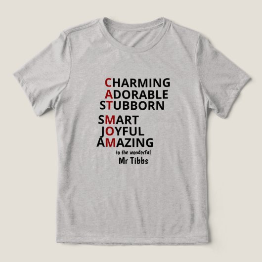 Persoonlijke Kat Moeder Kat Liefhebber Tri-Blend Shirt (Design voorkant)