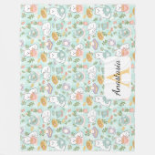 Persoonlijke kat-monogramnaam pastel high tea fleece deken (Voorkant)