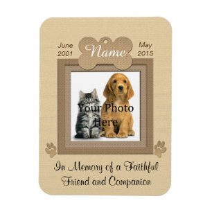 Persoonlijke kat of hond Memorial Beige Magneet