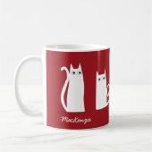 Persoonlijke kat rood wit koffiemok (Links)