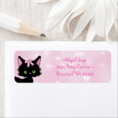 Persoonlijke kat roze en wit meisje Kitten Etiket (Insitu)