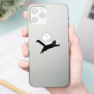 Persoonlijke kat silhouet laptop sticker