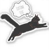Persoonlijke kat silhouet laptop sticker (Voorkant)