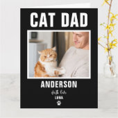 Persoonlijke Kat Vader Aangepaste Fotokaart Kaart (Gele Bloem)