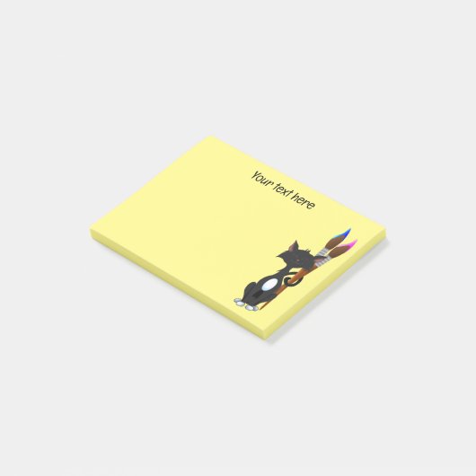 Persoonlijke kat van kunstenaar post-it® notes (Schuin)