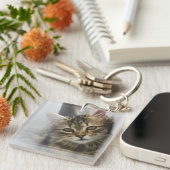 Persoonlijke katfoto sleutelhanger (Voorkant Rechts)