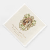 Persoonlijke katholieke trouwservetten met Schrift Servet (Hoek)