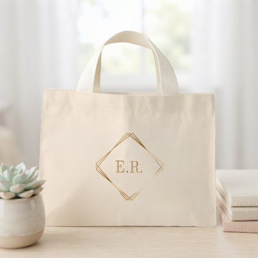 Persoonlijke katoenen tas met initialen Minimalist