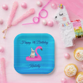 Persoonlijke katten drijver papieren bordje (Feest)